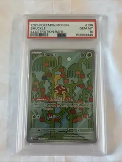 Pokemon TCG Shuckle Holo Illustration Rare Card 136/132 Mega Evolution PSA 10 - Image 3