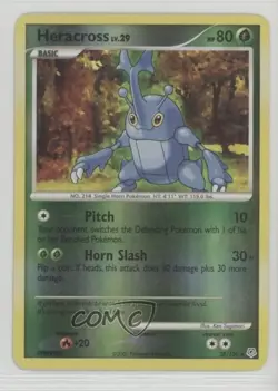 Heracross Reverse Foil Pokemon Diamond & Pearl Base Set #28 2007 - Image 1