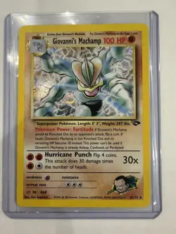 Giovanni's Machamp 6/132 Gym Challenge Holo Pokemon TCG Vintage WOTC MP - Image 1
