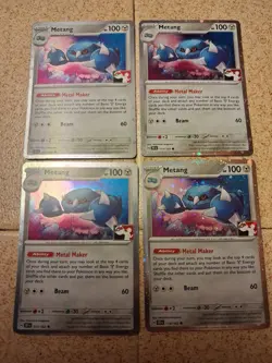 4 x Pokemon Metang 114/162 Prize Pack Series 6 NM Cosmo Holo Stamped TEF playset - Image 1