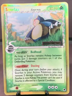 Pokemon TCG Snorlax (Delta Species) 10/101 Dragon Frontiers Reverse Holo Stamped - Image 1