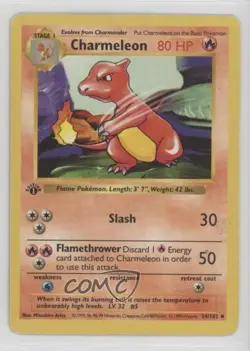 Charmeleon Shadowless 1st Ed. Pokemon Base Set #24 1999 - Image 1
