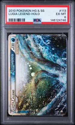2010 POKEMON HEARTGOLD & SOULSILVER #113 LUGIA LEGEND-HOLO PSA 6 - Image 1