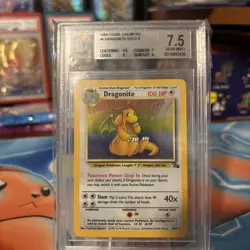 Pokemon 1999 Dragonite Fossil 4/62 Holo Rare Unlimited BGS 7.5 - Image 1