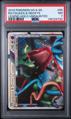 POKEMON HEARTGOLD & SOULSILVER UNDAUNTED #89 RAYQUAZA & DEOXYS LEGEND-HOLO PSA 7 - Image 1