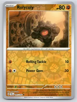 POKEMON ROLYCOLY TEMPORAL FORCES 093/162 REVERSE HOLO COMMON NM A1820 FREE S&H - Image 1