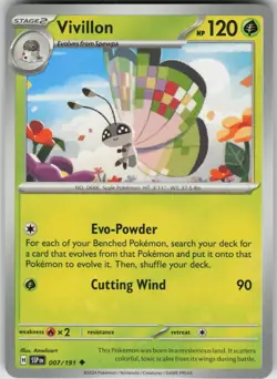 Vivillon 007/191 Uncommon Surging Sparks Pokemon Near Mint - Image 1