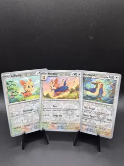 Pokemon Lilipup 074 Herdier 075 Stoutland 076 Reverse Holo White Flare NM/NM/NM - Image 1