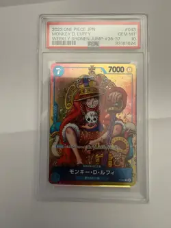 2023 One Piece Japanese Weekly Shonen Jump 36-37 Monkey D Luffy #P-043 PSA 10 - Image 1