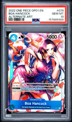 2022 One Piece OP01 EN Boa Hancock Alternate Art #078 PSA 10 GEM MINT - Image 1