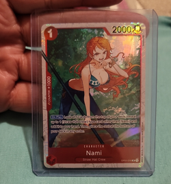 Bandai One Piece Card Game Nami OP01-016 Character Foil English 2000 Power - Image 1
