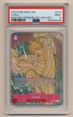 PSA 9 One Piece English Version 1st Anniversary Sanji OP01-013 MINT!! - Image 1