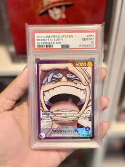 PSA 10 Monkey D. Luffy Alternate Art Leader OP09-061 Gear 5 Laughing Art OP09 - Image 1