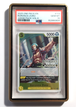 Roronoa Zoro Judge Pack Vol. 6 Foil Stamped One Piece Promo OP10-113 PSA 10 - Image 1