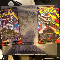 Pokemon TCG Pitch Black Mega Evolution ETB + Booster Packs 2ct (10 Cards Each) - Image 1