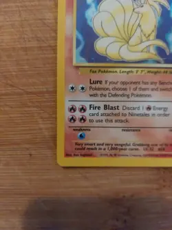 Pokemon Card Ninetales 13/130 Base Set Holo Rare WOTC Played - Image 2