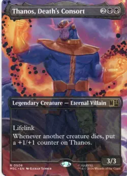 MTG: Marvel Super Heroes Commander: Borderless Thanos, Death's Consort: LP Con - Image 1
