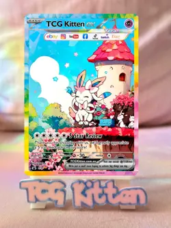 *CUSTOM* Sylveon EX Prismatic Cracked Ice Holo Handmade Proxy Card TCGKITTEN - Image 1