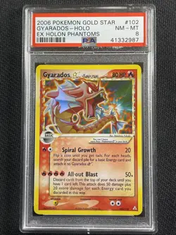 Pokemon Card PSA 8 NM-MT Gyarados Gold Star Ex Holon Phantoms 2006 102/110 - Image 1
