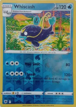 036/189 WHISCASH REVERSE HOLO ASTRAL RADIANCE POKEMON CARD - Image 1