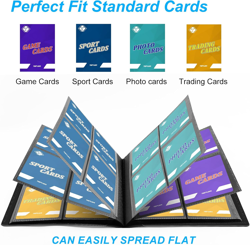 4 Pocket Card Binder for 160 Sleeves, Card Folder Ablum for Trading Cards Collec - Image 4