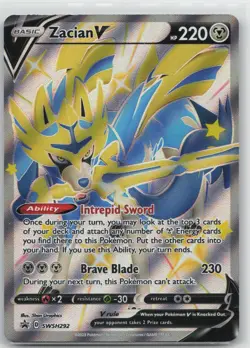 Zacian V (Shiny) - Promo Metal SWSH: Sword & Shield Promo Cards SWSH292 NM 2019 - Image 1