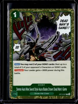 Demon Aura Nine Sword Style Asura Blades Drawn OP12-037 2025 NM One Piece TCG - Image 1
