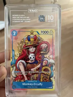 One Piece Monkey D Luffy P-043 Convention Promo Alt Art TAG 10 Gem Mint - Image 1