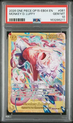 2026 ONE PIECE OP15-EB04-ADVENTURE ON KAMI'S ISLAND #061 MONKEY D. LUFFY PSA 10 - Image 1