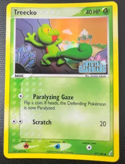 Treecko 67/100 EX Crystal Guardians Stamped Reverse Holo Pokemon TCG Card NM - Image 1