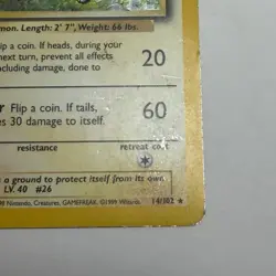 Pokemon TCG Raichu Base Set Holo Trading Rare Card 14/102 Vintage WOTC VG Con - Image 2