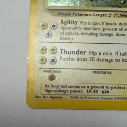 Pokemon TCG Raichu Base Set Holo Trading Rare Card 14/102 Vintage WOTC VG Con - Image 3