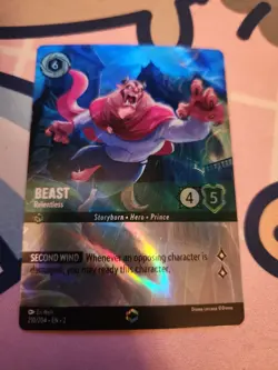Disney Lorcana TCG Beast Relentless Enchanted Foil Card 210/204 LP Condition - Image 1
