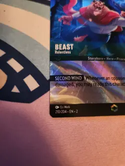 Disney Lorcana TCG Beast Relentless Enchanted Foil Card 210/204 LP Condition - Image 2