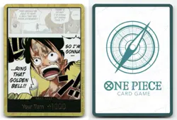 DON!! Card Monkey D. Luffy "Ring That Golden Bell!!" (Gold) Foil NM/M OP-52 - Image 3