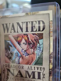 Panini Epic Journey One Piece NAMI Gold Wanted Poster Trading Card Wanted 122 - Image 3