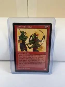 MTG Magic the Gathering Card *Goblin Recruiter* Mountain/Red Summon 1996 Visions - Image 1