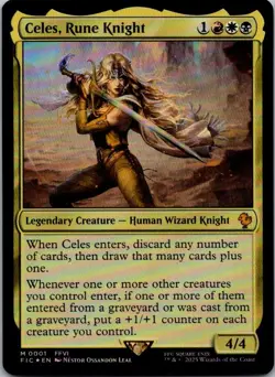 Celes, Rune Knight M Legendary Creature - Human Wizard Knight foil Commander: FI - Image 1