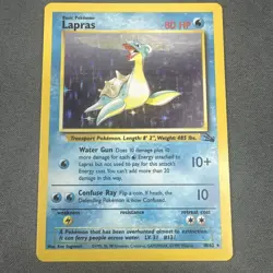 Pokemon Lapras 10/62 Fossil Holo Rare Unlimited WOTC 1999 Vintage TCG Card - Image 1