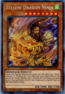 Yellow Dragon Ninja SHVA-EN013 Secret Rare 1st Edition NM English Card - Image 1