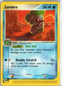 Lombre 45/100 EX Ruby & Sapphire Pokemon Card HP - Image 1