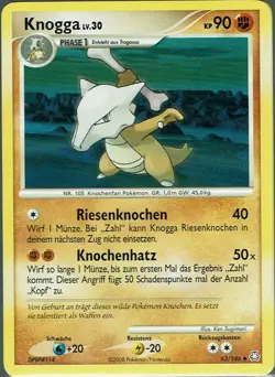 Pokemon Karte Trading Card Game Erwachte Legenden Nr. 63/146 Knogga - Image 1