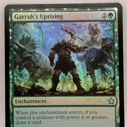 Garruk's Uprising 0220 FDN Foundations Foil Green Enchantment MTG Card 2024 - Image 1