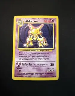Alakazam 1/102 Base Set, Holo Pokemon Card MP - Image 1
