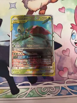Pokemon TCG Celebi & Venusaur GX Holo Ultra Rare Card Team Up 1/181 - Image 1