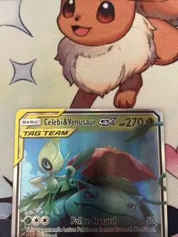 Pokemon TCG Celebi & Venusaur GX Holo Ultra Rare Card Team Up 1/181 - Image 2