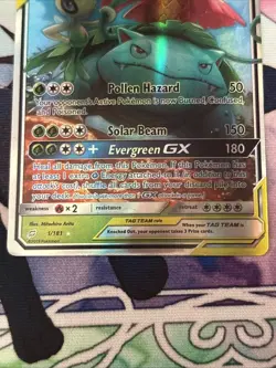 Pokemon TCG Celebi & Venusaur GX Holo Ultra Rare Card Team Up 1/181 - Image 3