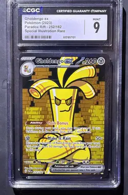Pokemon Gholdengo ex 252/182 Paradox Rift CGC 9 PLUS 3 Bonus Cards - Image 2