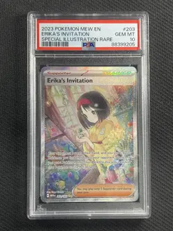 Pokemon Card PSA 10 GEM MT Erika's Invitation 151 SIR Trainer 2023 203/165 - Image 1