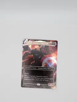 MTG Captain America, Unbowed (Borderless) FOIL 0505 - Commander: Marvel (MSC) - Image 1